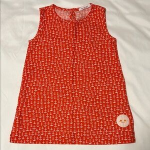 Smiling Button Orange Anchor Baby Sleeveless  2T